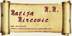 Matija Mirčević vizit kartica